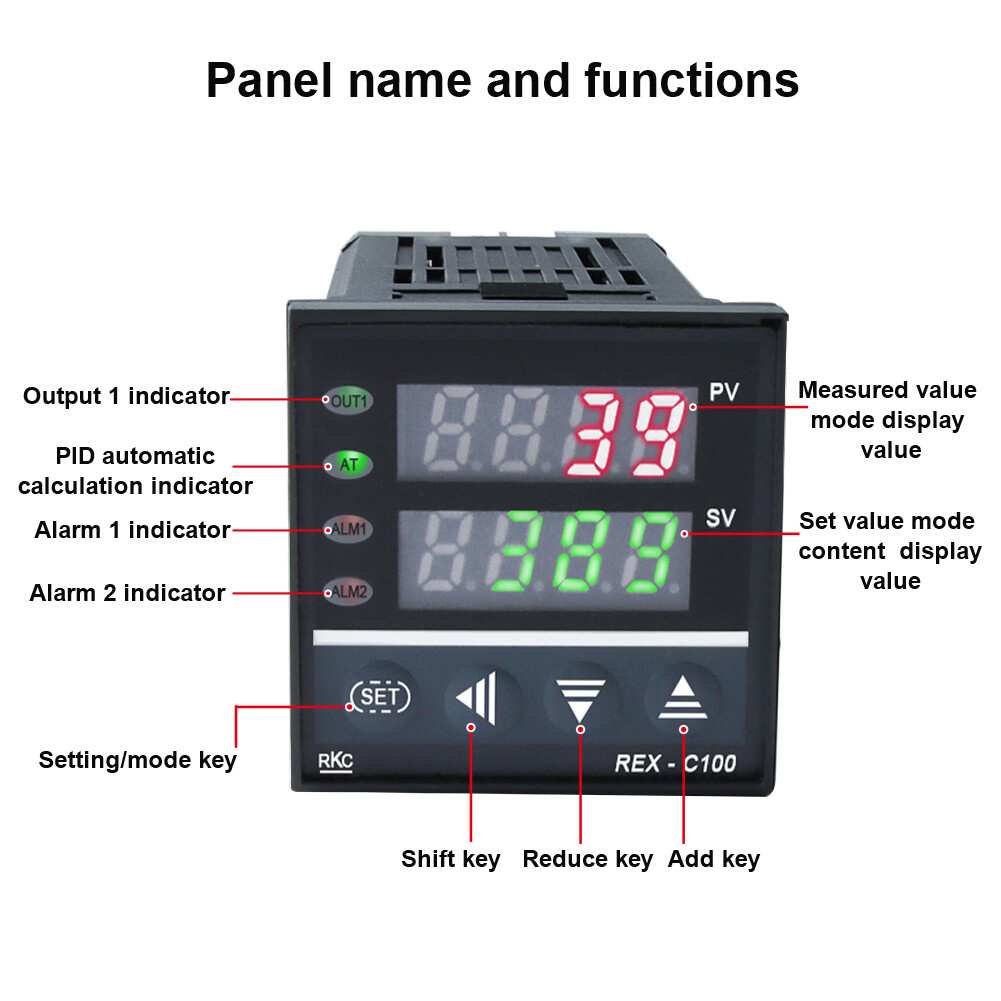 (Miễn Phí Vận Chuyển) Bộ Điều Khiển Nhiệt Độ RCYAGO Cảm Biến SSR Điều Khiển Nhiệt Độ 220V Nhiệt Độ REX -C 100 0 ~ 400 ° CK Đầu Vào: Loại (K) Đầu Ra SSR