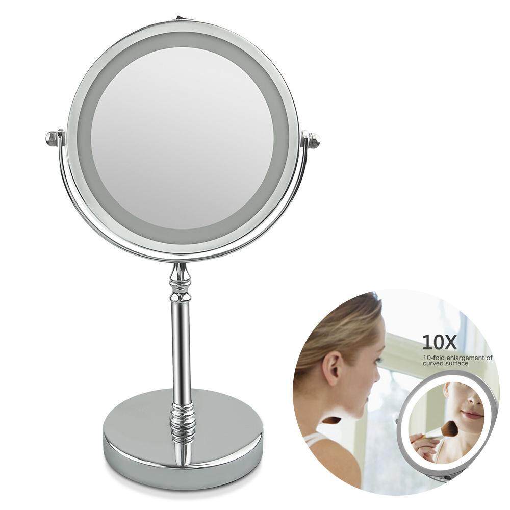 Withritty 7 Inch 10x Magnifying Mirror With Lights Lighted Makeup Magnification Vanity Double Sided 360 Rotation