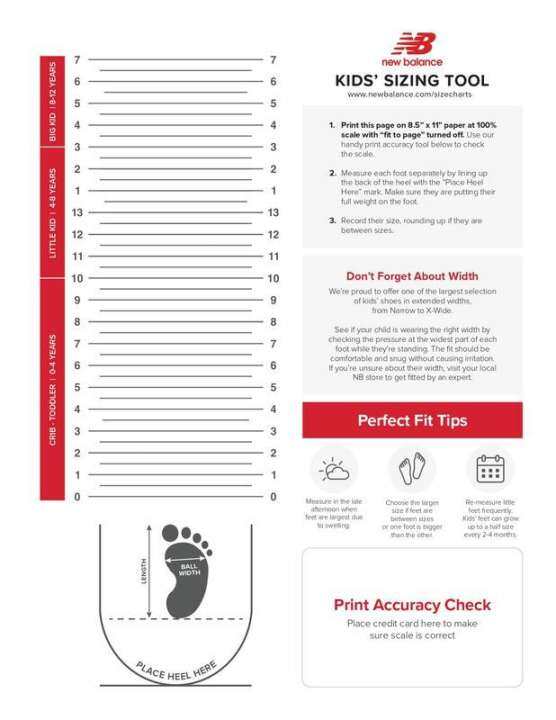 new balance toddler shoes size chart