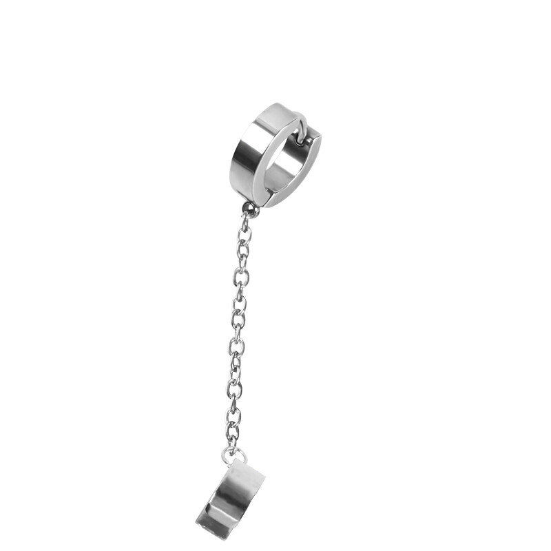 Single Stainless Steel Chain Men and Women Ear Clip New Trendy Earrings Ornament Wholesale