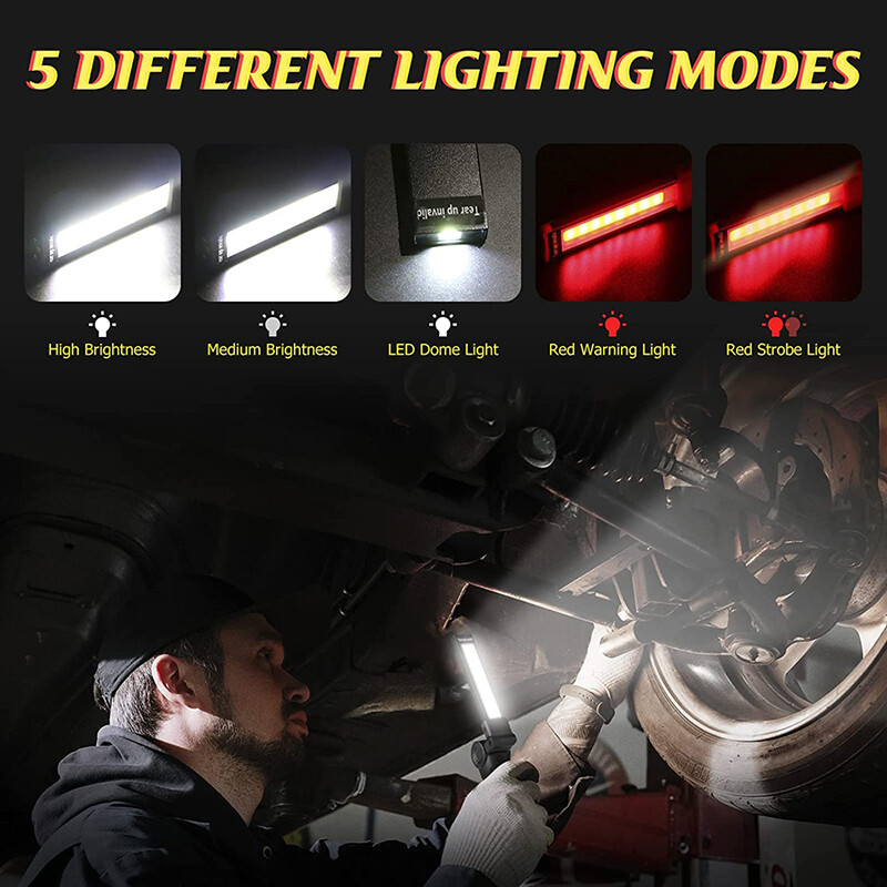 FONIX Đèn Pin LED COB Đèn Làm Việc 5 Chế Độ Đèn Xoay 360 Từ Tính Có Thể Sạc Lại USB Tiện Dụng Đèn Móc Treo SOS