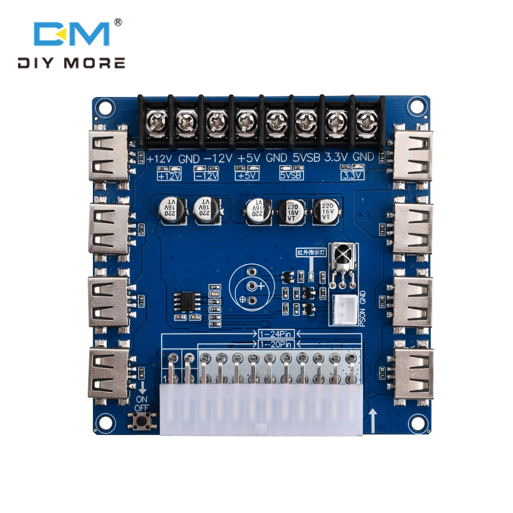 diymore USB Charging Desktop Chassis Power Adapter Board with Infrared Detection Function for TV Power Amplifier 5V/2A