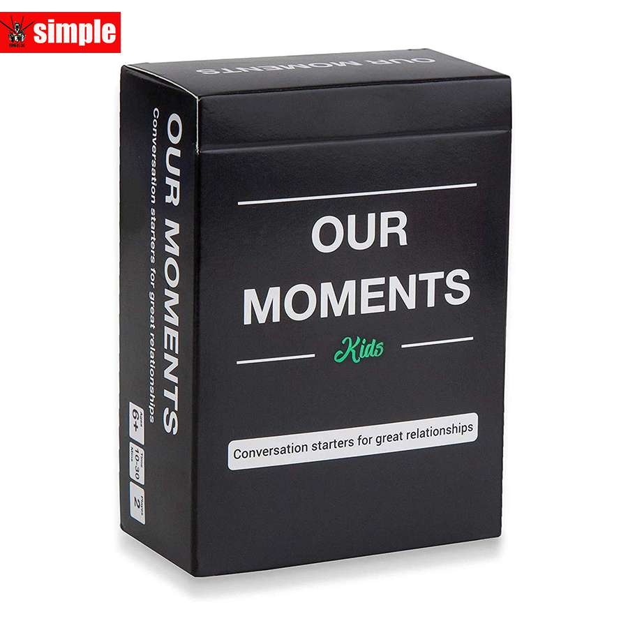 OUR MOMENTS Kids Board Game 100 Thought Provoking Conversation English version for Famiy Party Game Cards Game for kids gifts Preschool Education Ages 6+