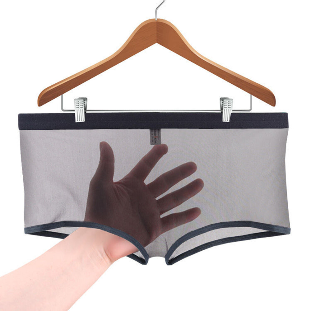 Mesh Underwear Pouch Briefs Sheer Underwear Panties Lingerie Bulge Breathable Sexy Transparent Men's See-through