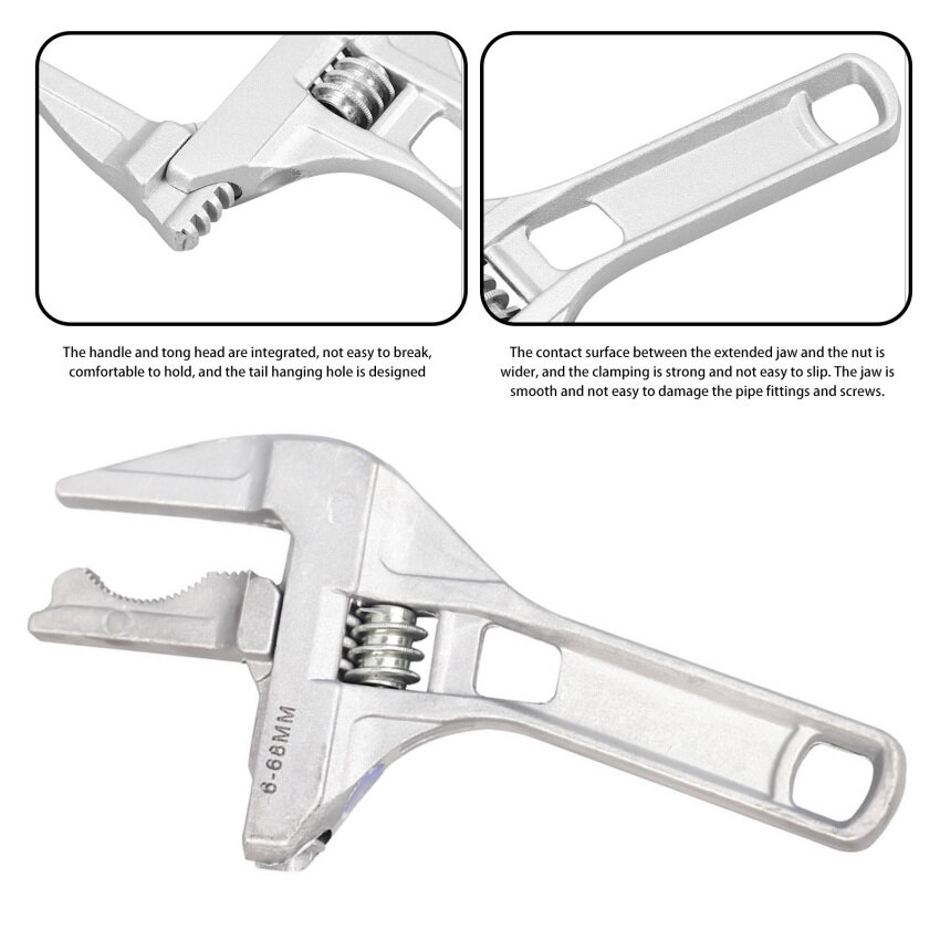 Adjustable Wrench Universal Monkey Spanner Multi-function plumbing Hand Tools Nut Sink Wrench Bathroom Pipe Large Open Spanner