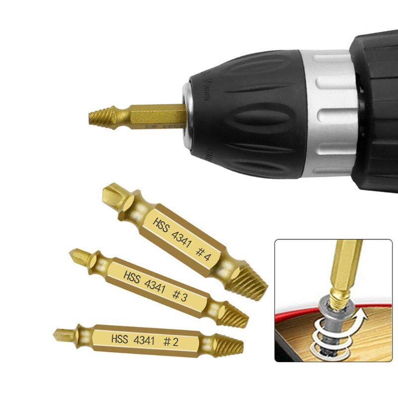KIPRUN 6 PCS Damaged Screw Extractor Drill Bit Set Stripped Easily Take Out Broken Screw Bolt Remover Extractor Demolition Tools