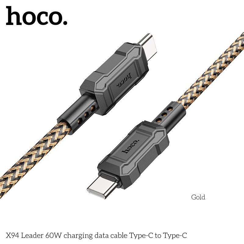 Hoco Original X94 Type-C to Type- C Cable 3A 60W Fast Charging Cable USB Type C for Samsung S10 Xiaomi Mobile Phone USB PD Charger Type-C Cable