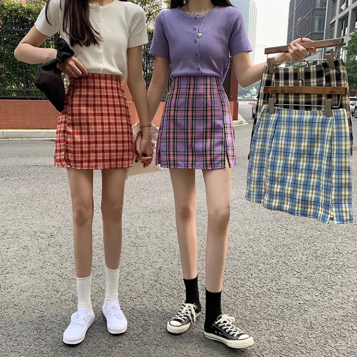 plaid skirt lazada
