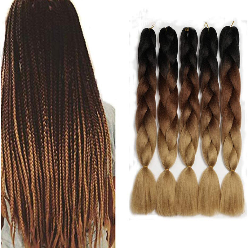 BEAUTYBIGBANG High Temperature Silk Braids African Wig Braids Color Gradient Color Chemical Fiber Big Braids African Dirty Braids Color Hair Rope