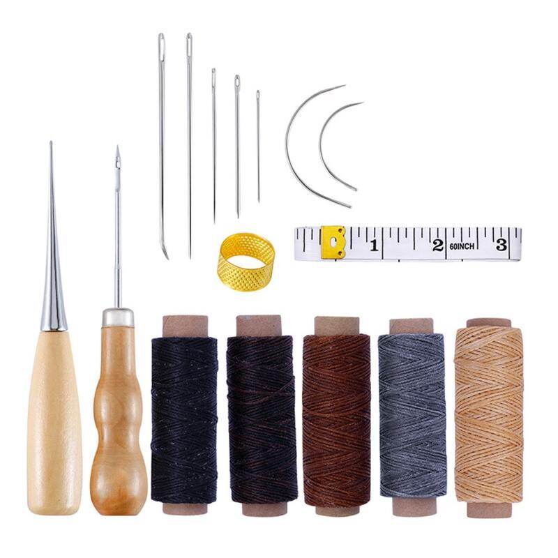 16Pcs Leather Sewing Tool Sets Shoes Repair Tool Hand Stitching Leather Needle Tool Kit Craft Sewing Supplies