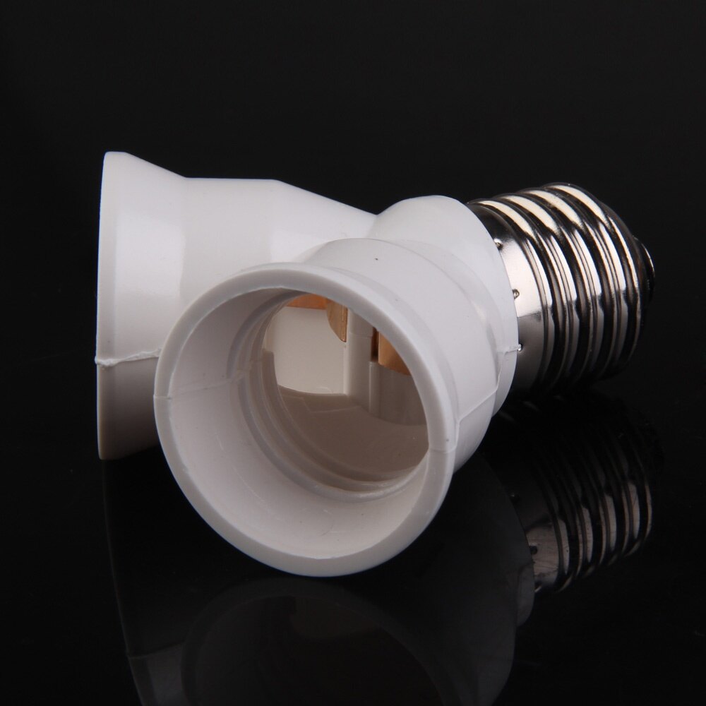 E27 Base Light Lamp Bulb Socket 1 to 2 Splitter Adapter Converter Socket