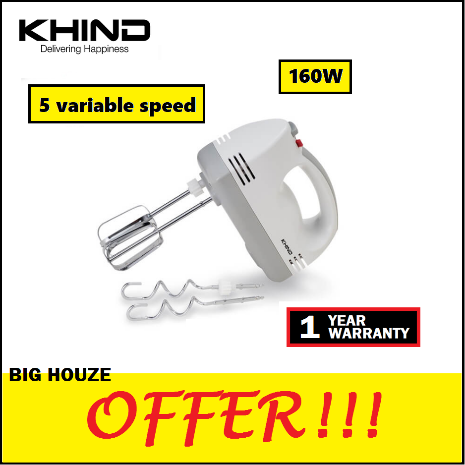 Khind 6 SPEED Electric Hand Mixer HM300 with Tubo Function 300W /Khind