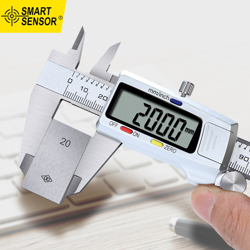 Smart Sensor Electronic Caliper 0-150MM High Precision Digital Vernier with LCD Digital Display Measuring Ruler Stainless Steel Calipers for Diameter / Inner Diameter / Step Difference / Depth Measurement