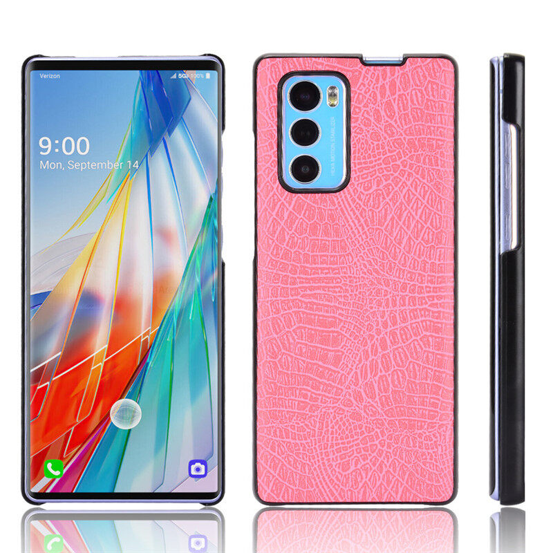 Điện Thoại Trở Lại Trường Hợp, Dành Cho LG Wing 5G, Vỏ Cứng PU + PC Họa Tiết Cá Sấu Dành Cho LG Wing 5G Trường Hợp Chống Sốc ProtectBackCover Vỏ
