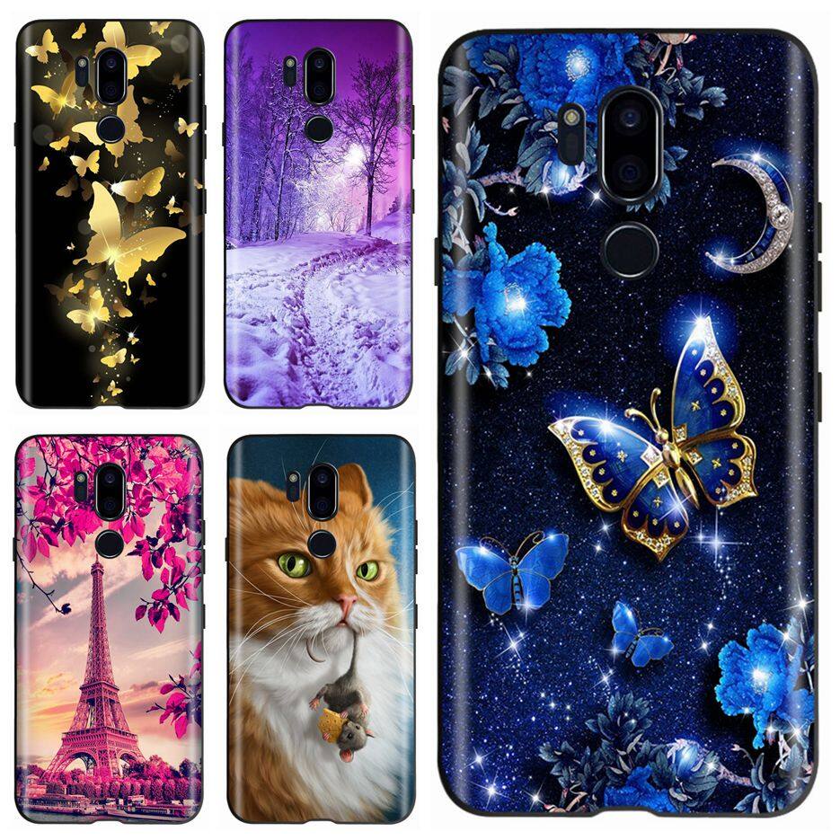 For lg g7 thinq case lm-g710 stylish painted cover matte phone case for lg g7 thinq soft silicone casing 6.1''