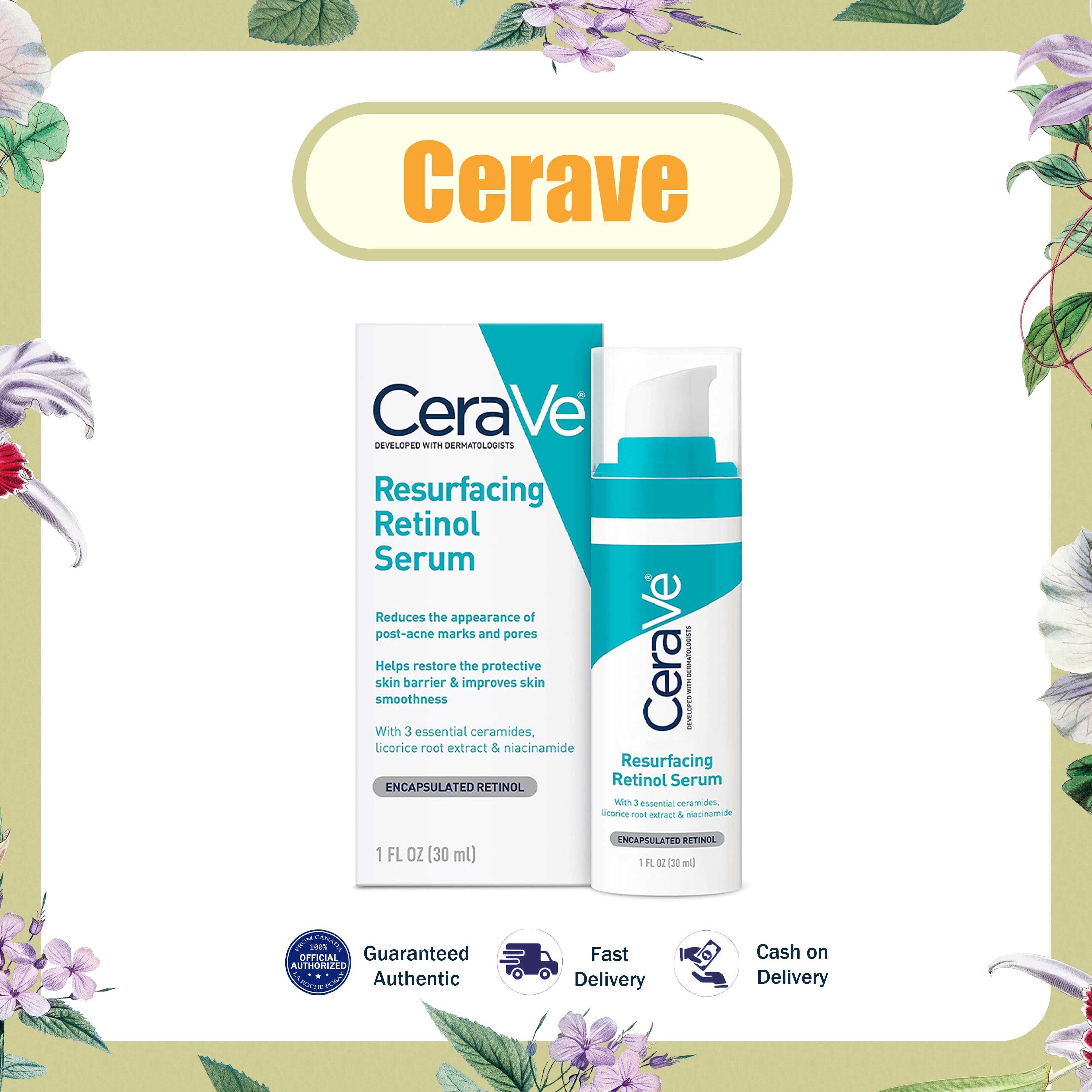 CeraVe Retinol Serum for Post-Acne Marks and Skin Texture | Pore ...