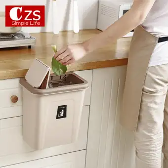 Czs Push Cover Trash Can With Drawer Hanging Dustbin Automatic