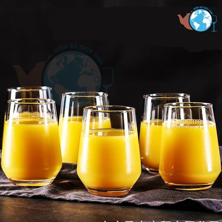 [HCM]6 ly thuỷ tinh oval lỡ cao hàng thuỷ tinh cao cấp ES7018-1 6 ly thuỷ tinh uống detox sinh tố sodo uống vang cao cấp