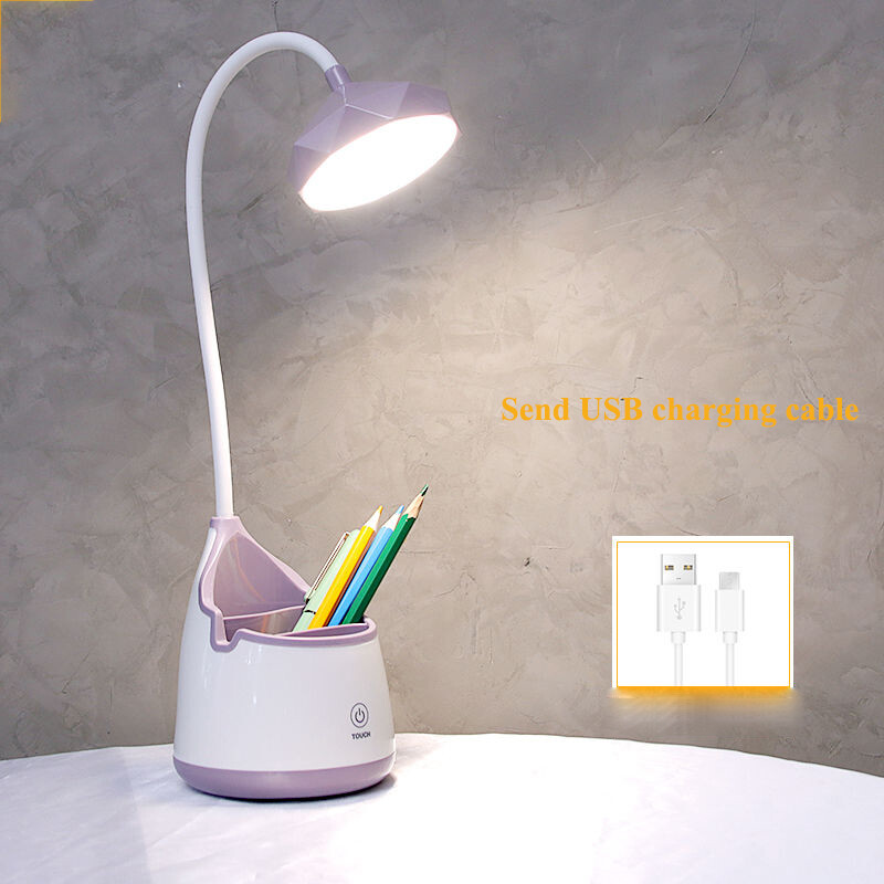 Eye protection desk lamp USB rechargeable LED student dormitory desk bedroom children reading and learning bedside night light.