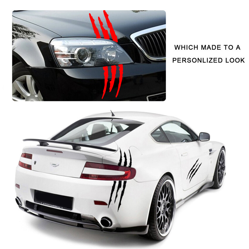 【High Quality+In Stock】Car Styling Ghost Claw Scratch Stripe Marks Headlight Decal Vinyl Decal Auto Body Decorative Stickers PET Carving Vinyl Decal
