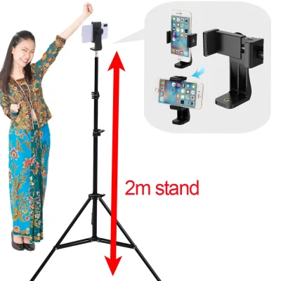Handphone Holder Stand Selfie Kit Live Streaming Phone Clip Kaki Dan Klip Fon