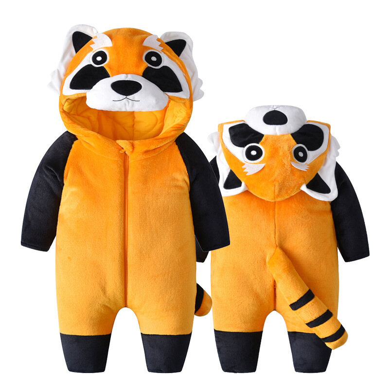 New Baby Onesies Sleepwear Newborn Baby Raccoon Romper Jumpsuit Animal Winter Warm Bodysuit