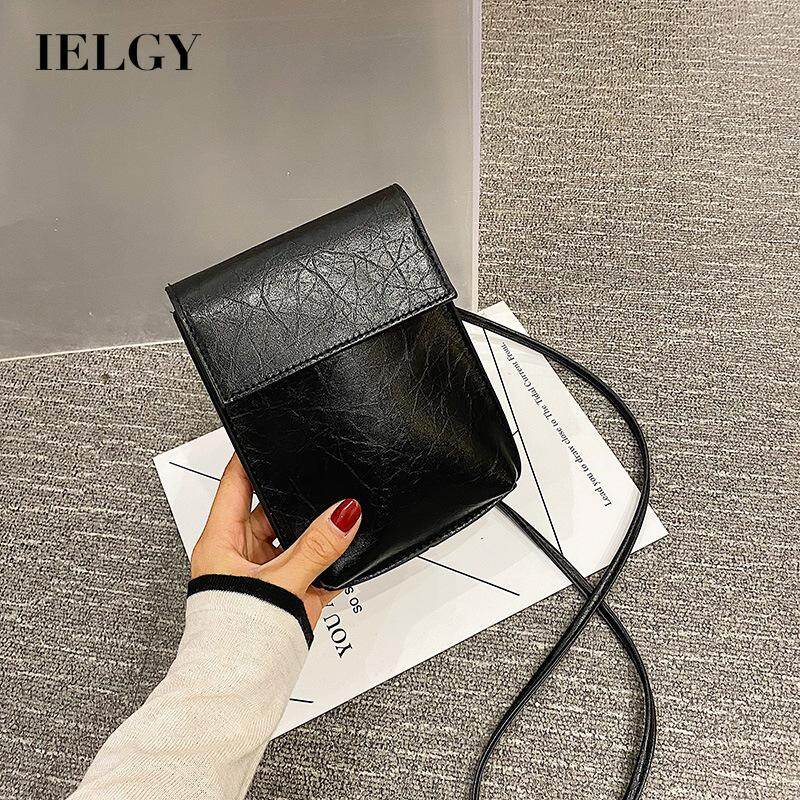 IELGY black crossbody casual retro mini phone bag