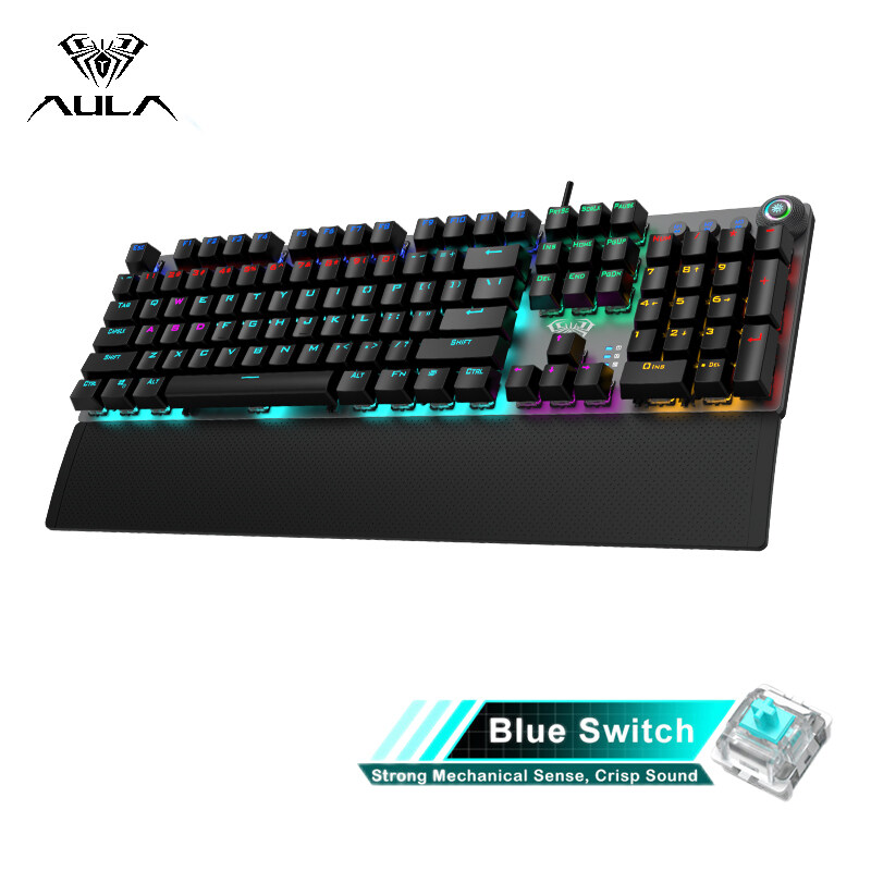 AULA F2058 F2088 Professional Gaming Keyboard Mechanical Keyboard Punk Cool Backlight 104-key Custom Dual-mode Dual-core Keyboard with Magnetic Hand Rest for E-sports Gamers Computer Gaming Laptop Game Singapore