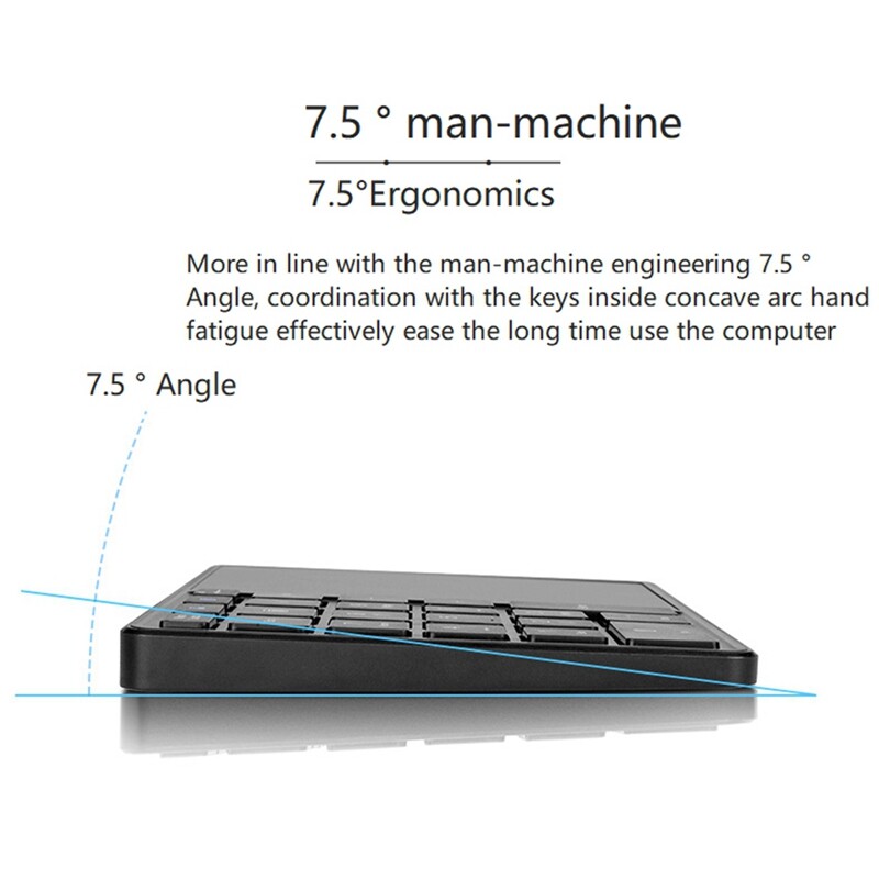 Mini 2.4G Bluetooth Keyboard Numeric Keypad 22 Keys Digital Keyboard with Touchpad for Windows IOS Android