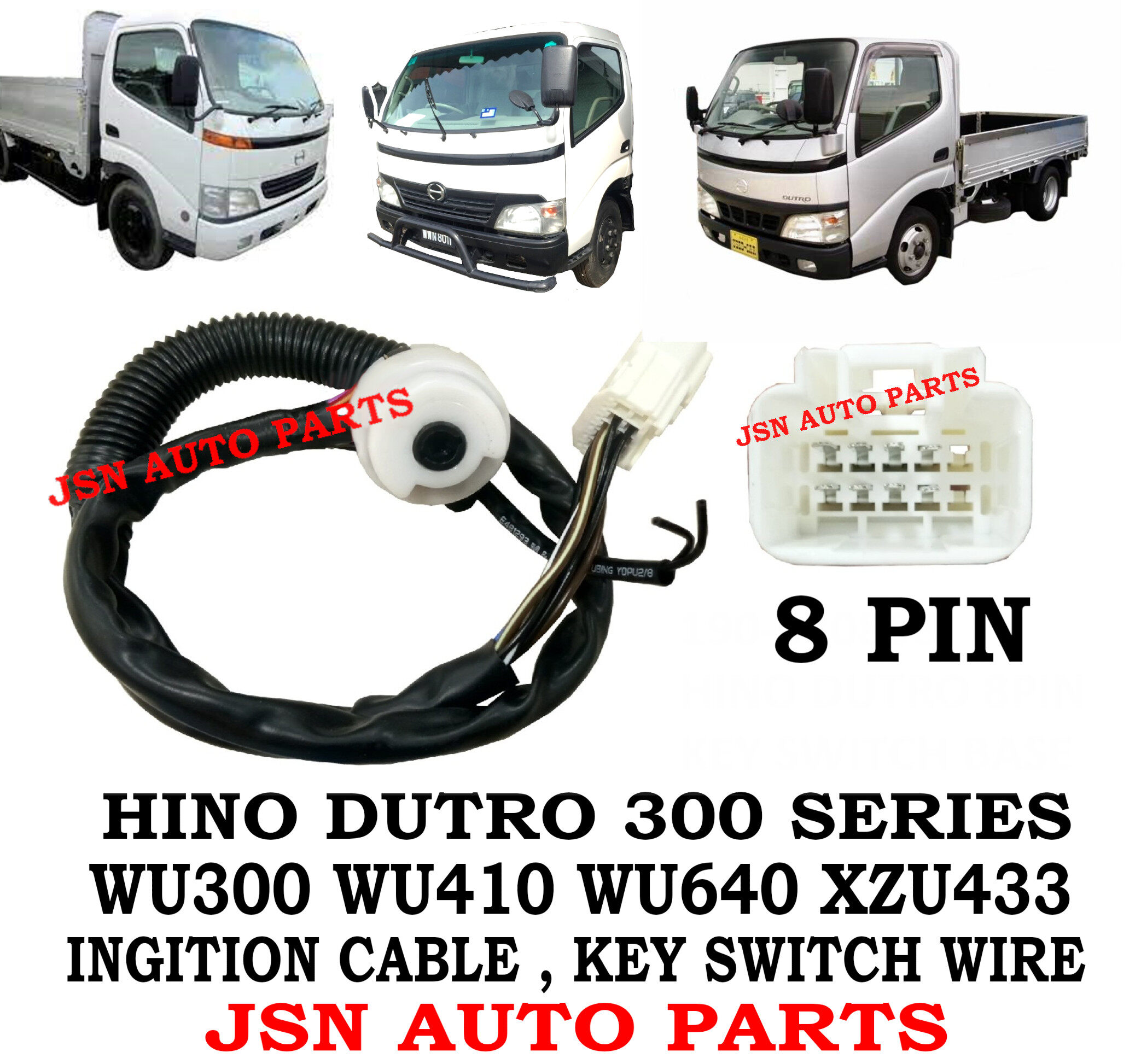IGNITION SWITCH WIRE HINO DUTRO WU300 WU410 WU640 XZU423 KEY SWITCH