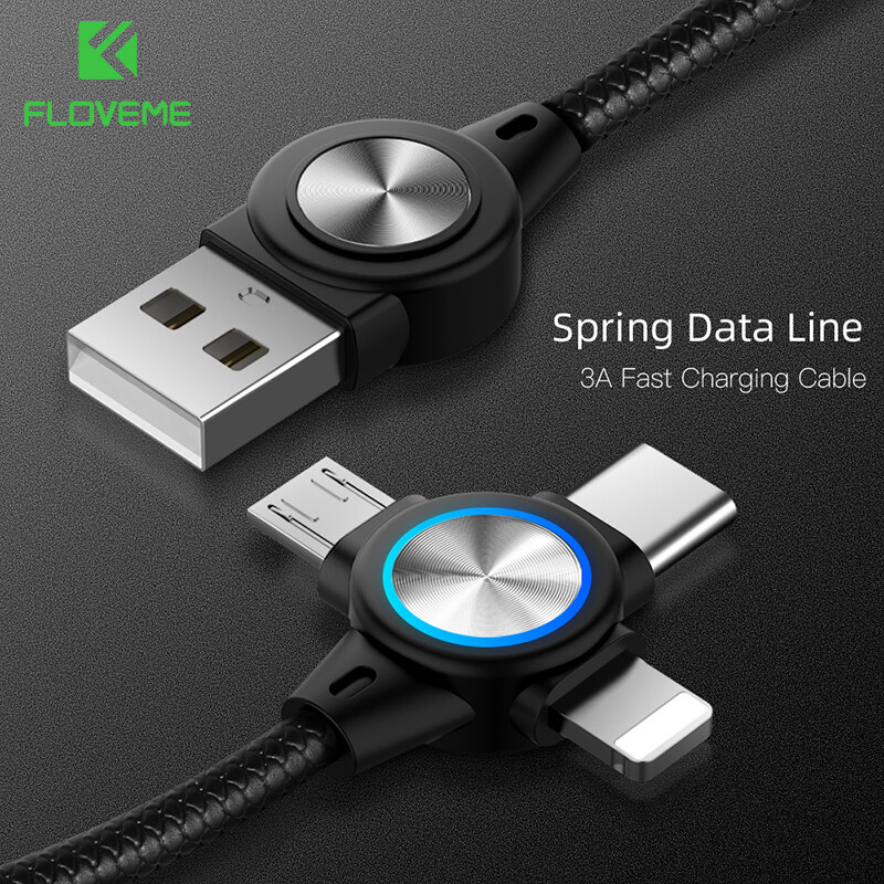 FLOVEME in USB C Micro USB Pin Cable 3A Fast Charging