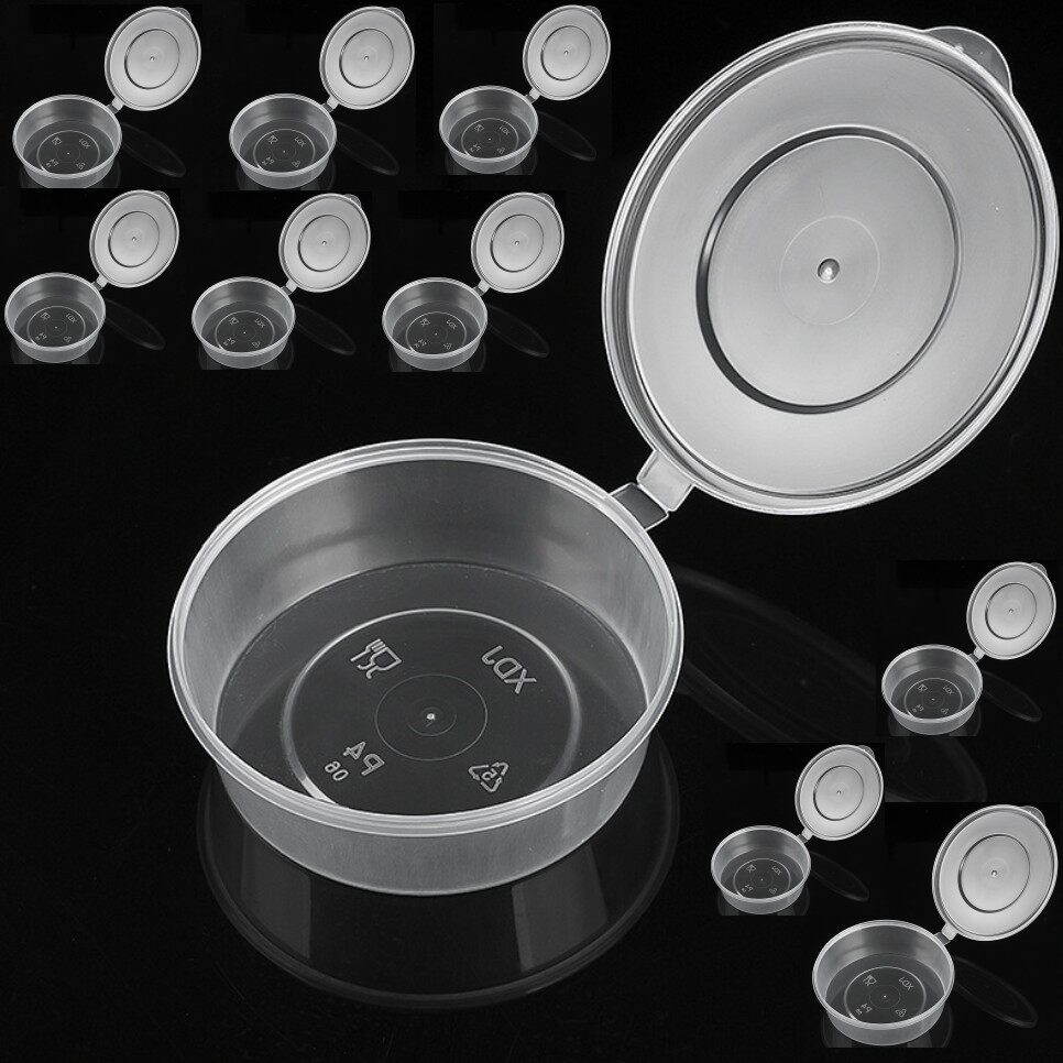 Polocat 10 Pieces Mini Clear Plastic Sealed Box Sauce Spice Storage Container With Lids Kitchen Gadgets Disposable