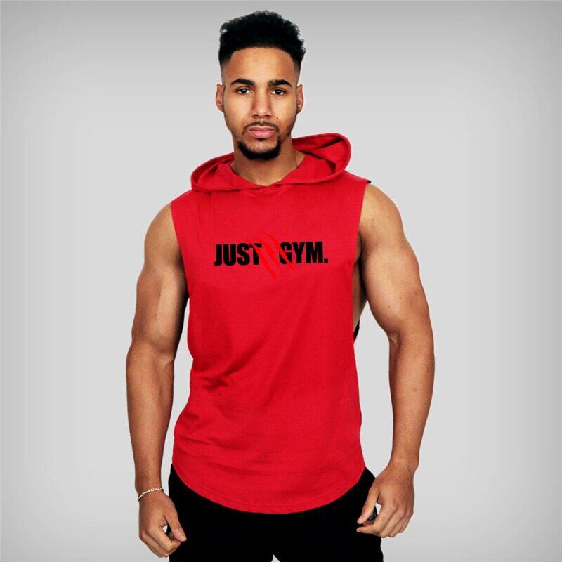 Muscle Guys Brand Mens Gyms Tank Top Hoodies Fitness men Sleeveless Shirt Hooded Sweatshirts Singlets Men Stringer Vest man