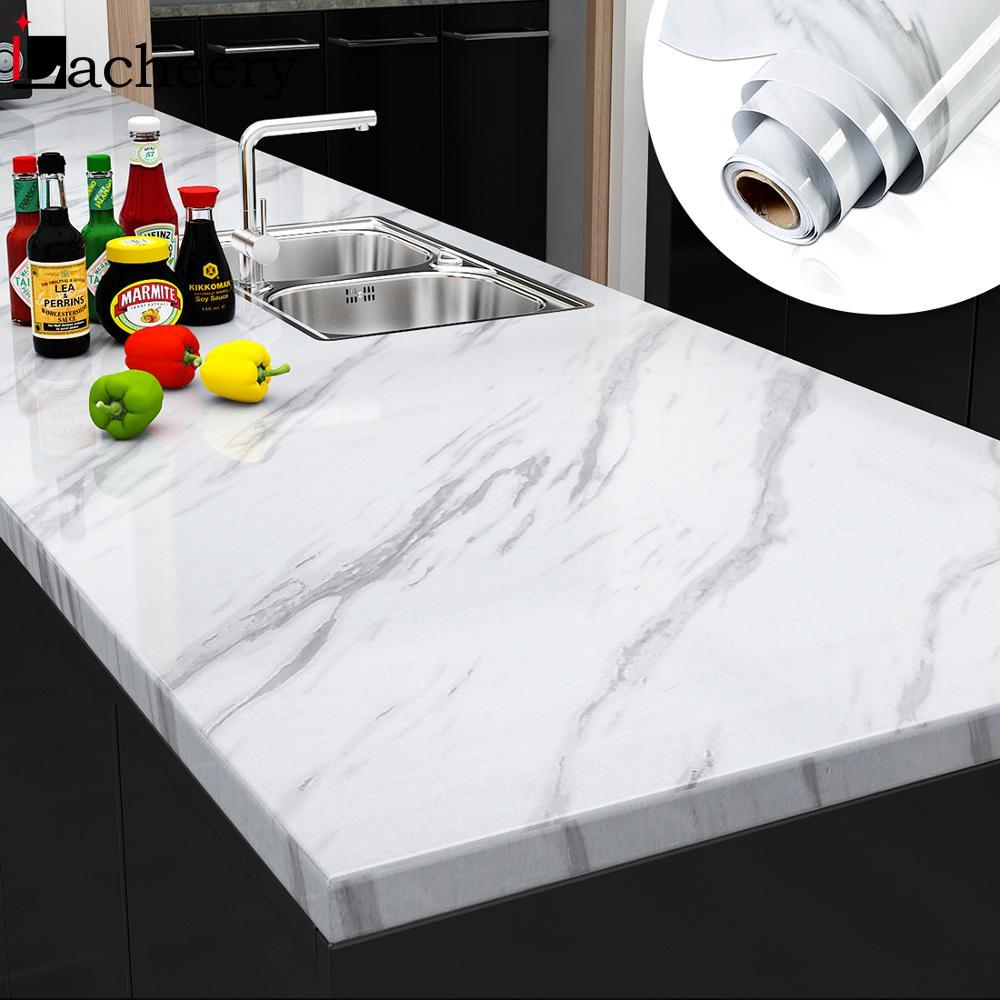 Marble Waterproof Countertop Wall Sticker Vinyl Self Adhesive Wallpaper ...