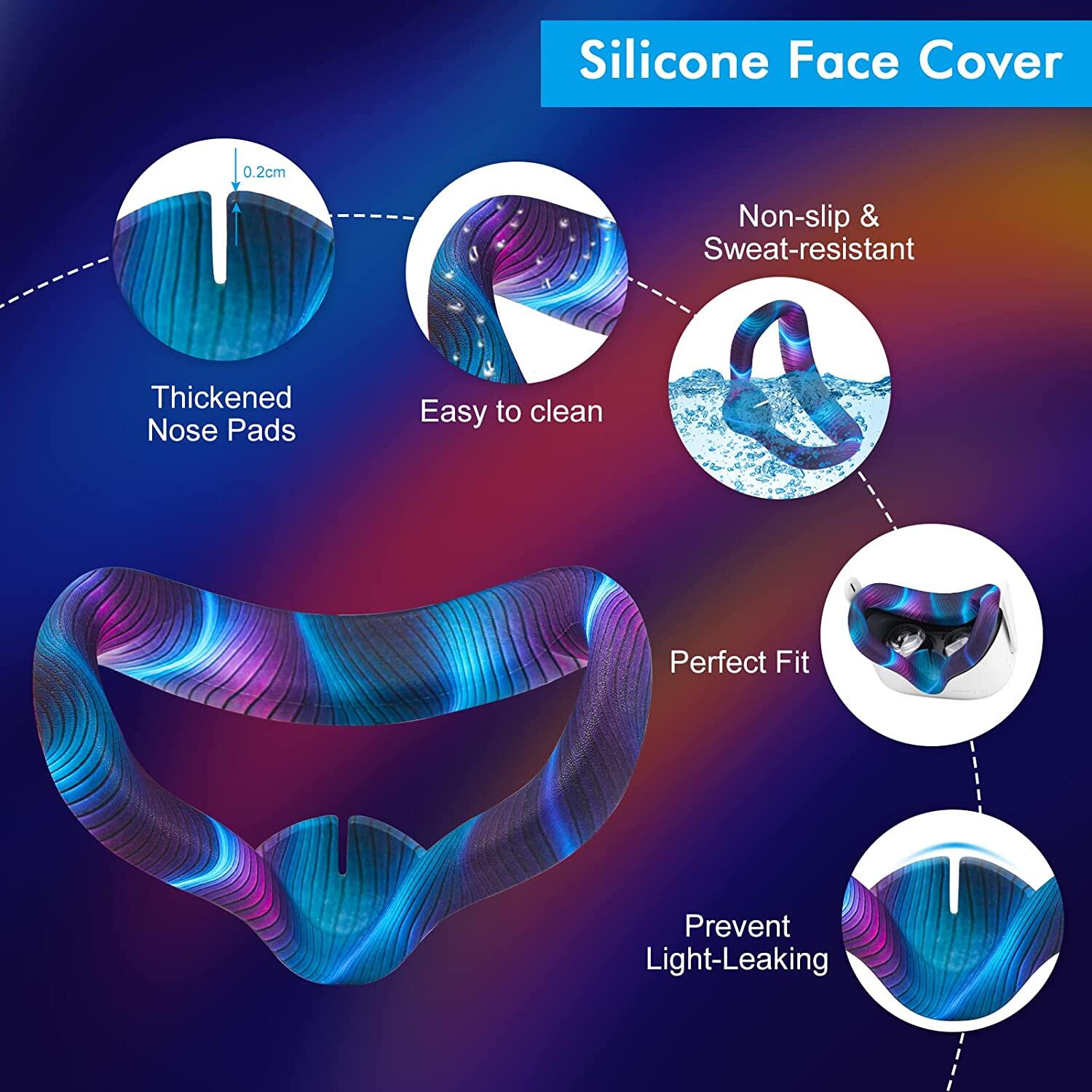 Silicone Protective Cover Shell Case For Oculus Quest 2 For Quest2 VR Headset Head Face Cover Eye Pad Handle Grip VR Accessories