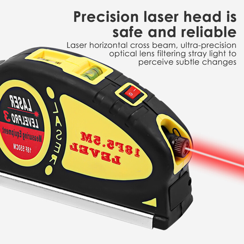 Laser Infrared Level Cross High Precision Multifunctional Flat Level Projector With Tape Measure 4 In 1