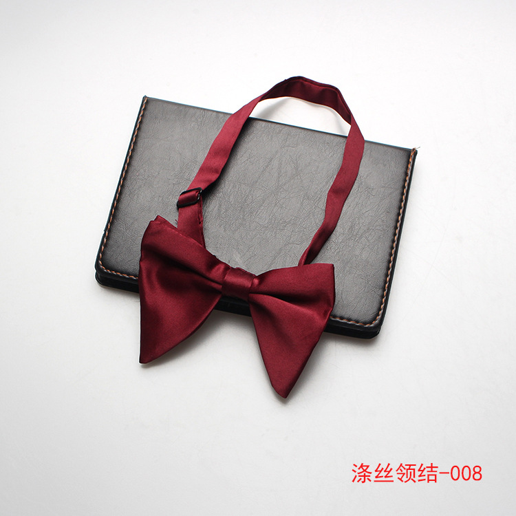 Internet Hot Men's and Women's Bow Tie Butterfly Bow Tie Polyester Solid Color Bow Tie