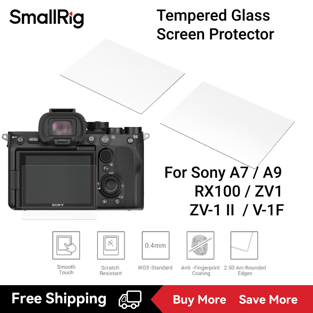 SmallRig Camera Tempered Glass Screen Protector for Sony A7 II /A7 III/A7S II /A7S III /A7R II /A7R III /A7R IV /ZV1 /ZV-1 II / ZV-E10 /FX3 /A7C /ZV-1F (2pcs) 3191