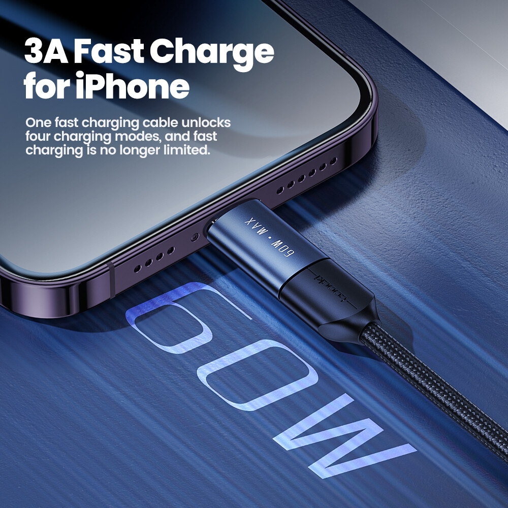 Toocki USB-A Type-C cáp sạc 4 trong 1 PD/Lightning/Type-C/Iphone cáp dữ liệu nhanh sạc điện thoại Iphone 12 Pro Max iPhone 11 Pro Huawei Samsung Xiaomi