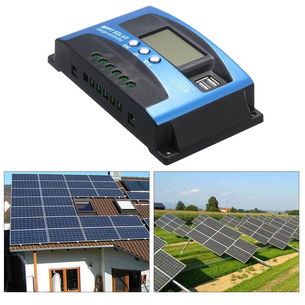 Bộ Điều Khiển Sạc Năng Lượng Mặt Trời 100A MPPT Tấm Pin Năng Lượng Mặt Trời Tự Động Hiển Thị Màn Hình LCD USB Kép Bộ Điều Chỉnh Sạc Fannlady