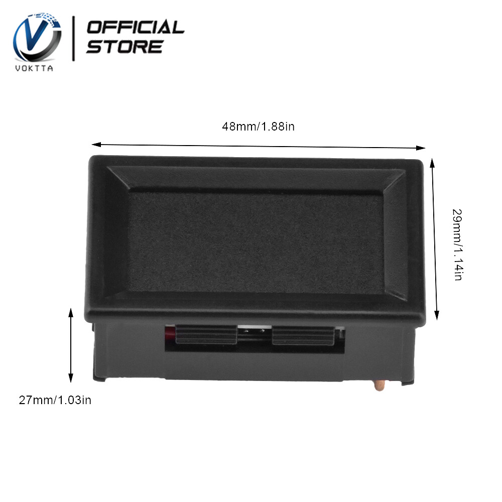 VOKTTA Digital Voltmeter DC 500V 10A Digital Dual Display Current Voltmeter Adjustable LED Voltage Panel Meter Red/Blue
