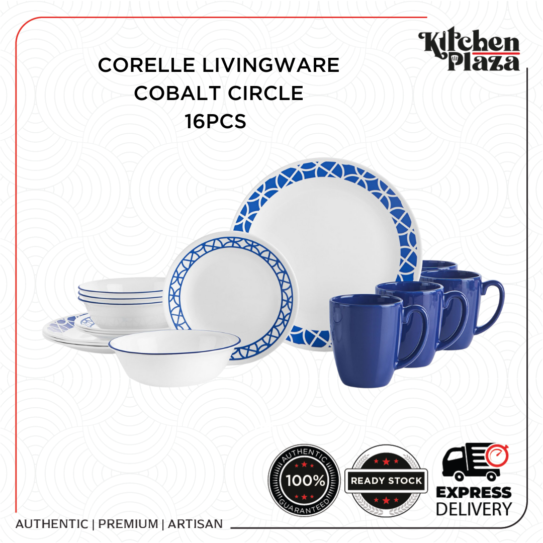 Corelle Classic 16 Piece Dinnerware Set Cobalt Circle Lazada