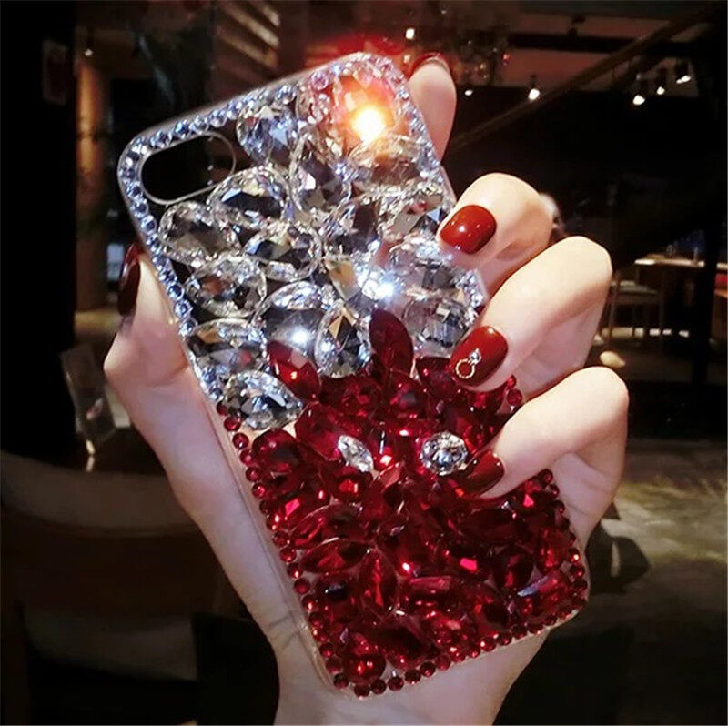 Women Bling Luxury 3D DIY Crystal Diamond Phone Case for Iphone 15 14 13 12 11 Pro Max X XR XS Max 7 8 Plus SE2 Rhinestone Shockproof Cover