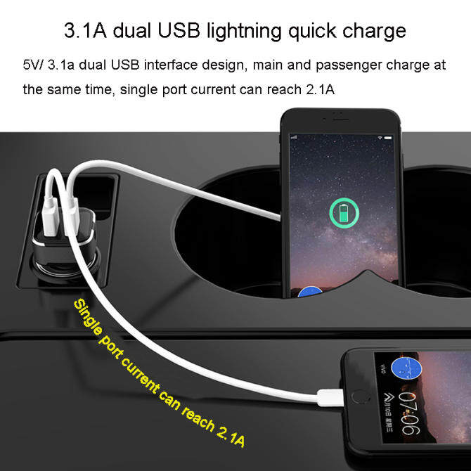 Car charger dual USB car charger multi-function digital display voltage and current with independent switch
