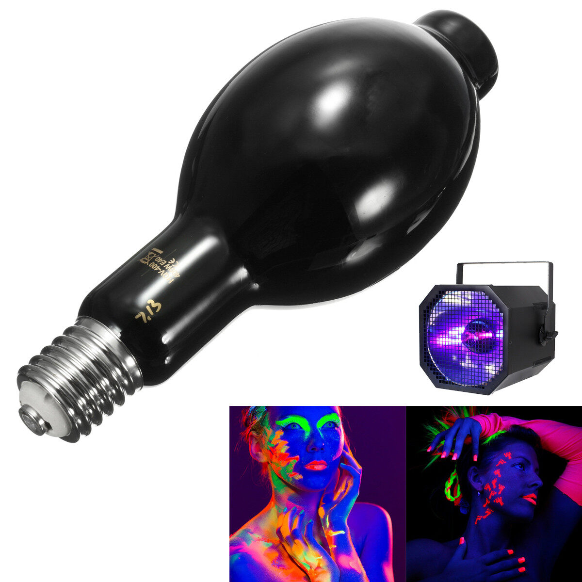 400W High Pressure UV Ultra Violet Black Light Lamp Bulb Screw W/ E40 Fitting !