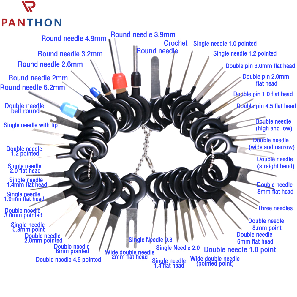 PANTHON Terminal Removal Tool Kit Terminal Ejector Kit for Car Pin Wire Connector Puller Repair Key Removal Tools