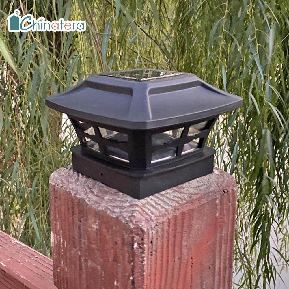 [Chinatera] Solar LED Post Cap Lamp Waterproof Outdoor Column Head Deck Night Light for Garden Fence Landscape Decoration