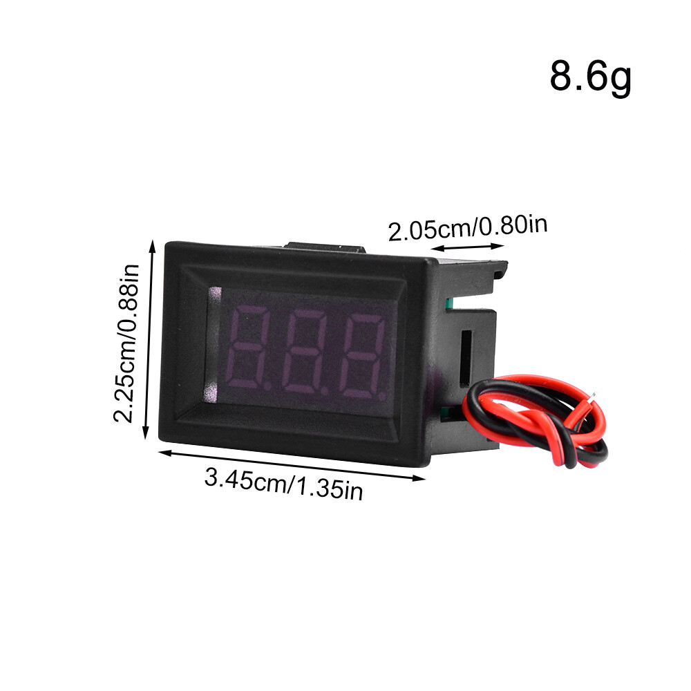 FocusAi  Voltage Meter 2 Wires 0.36" DC4-30V Digital Voltmeter Gauge Tester LED Display Panel Mount Car Motorcycle B-attery Monitor
