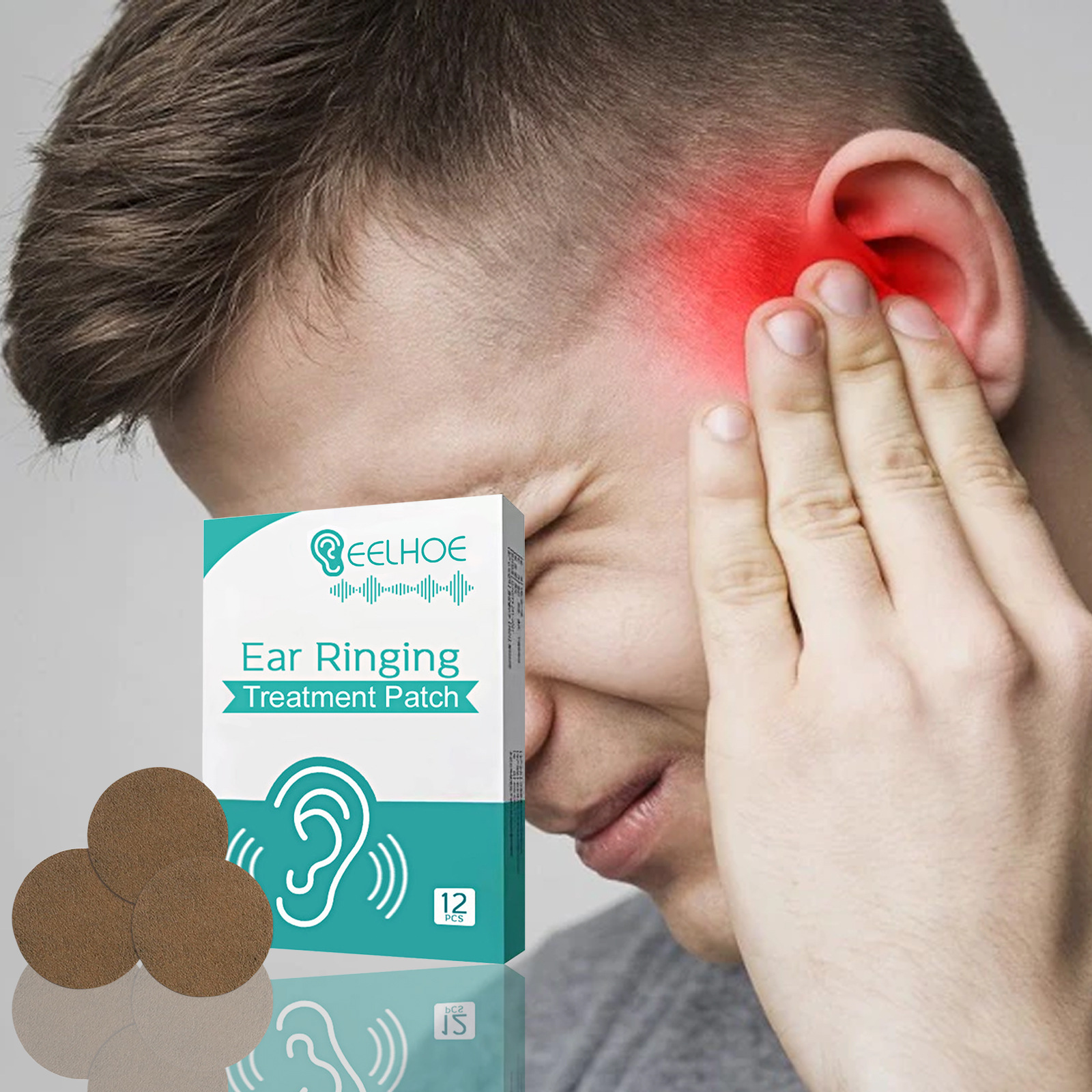 Eelhoe Miếng Dán Điều Trị Ù Tai Miếng Dán Giảm Triệu Chứng Ù Tai Sưng Tai Điếc Miếng Dán Bấm Huyệt Đau Đầu Đau Tai Chóng Mặt Miếng Dán Điều Trị Ù Tai Đau Tai Tai Lưng Khiếm Thính Miếng Dán Điều Trị Ù Tai (12 Cái/hộp)