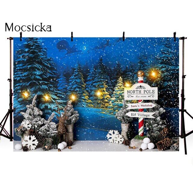 Newborn Portrait Kids Birthday Background For Photography Studio Winter Snow Forest Woodland Photography